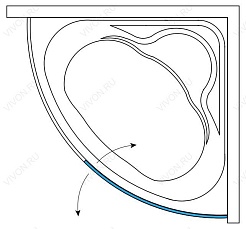 Aessel  Шторка на ванну Aessel Фламенко (R) – фотография-2